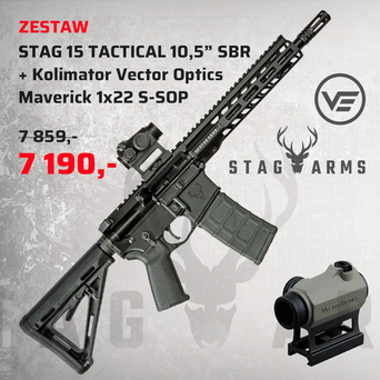 Karabinek Stag Arms 15 Tactical SBR 10,5" + kolimator Vector Optics Maverick 1x22 SOP